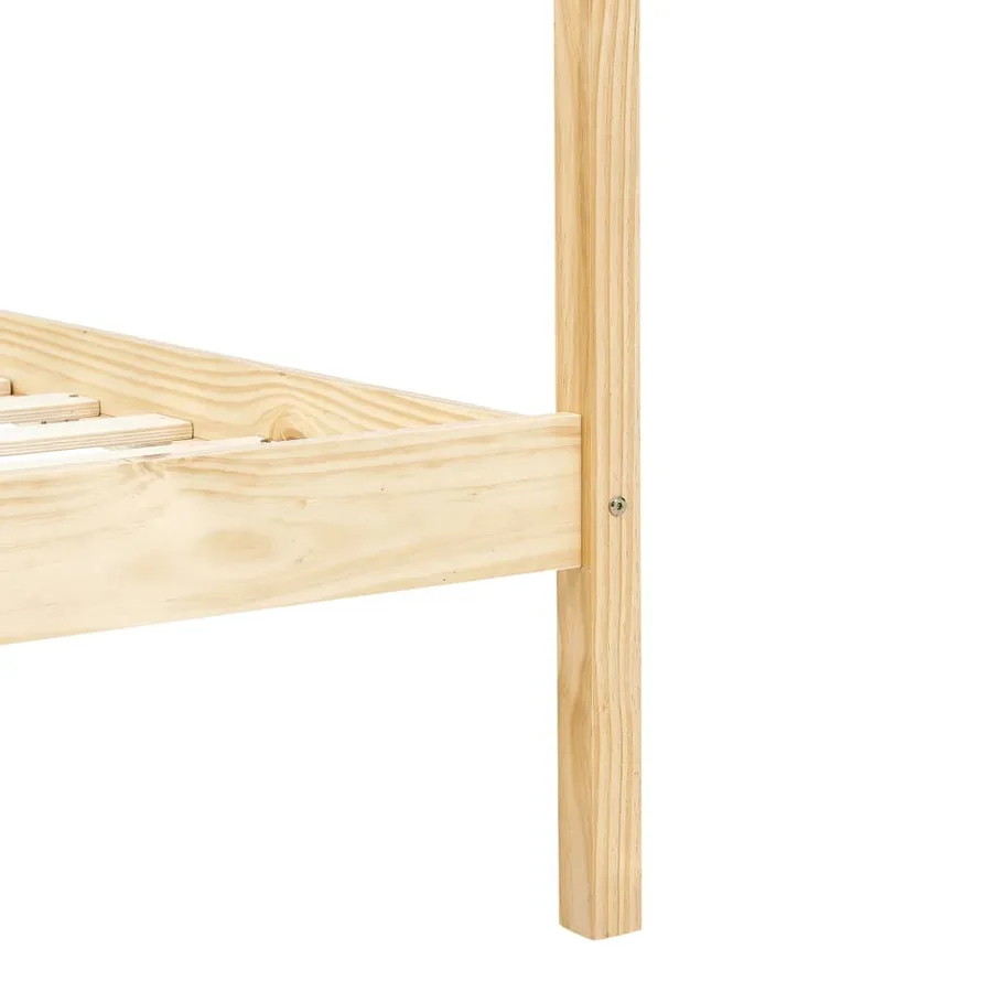 Cadre de lit à baldaquin sans matelas bois massif 100x200 cm - 6