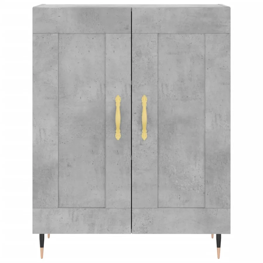Buffet haut Gris béton 69,5x34x180 cm Bois d'ingénierie - 7