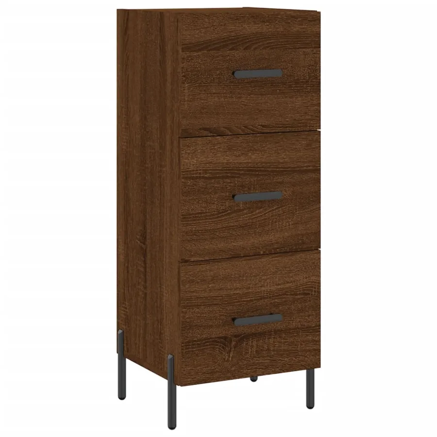 Buffet Chêne marron 34,5x34x90 cm Bois d'ingénierie - 2