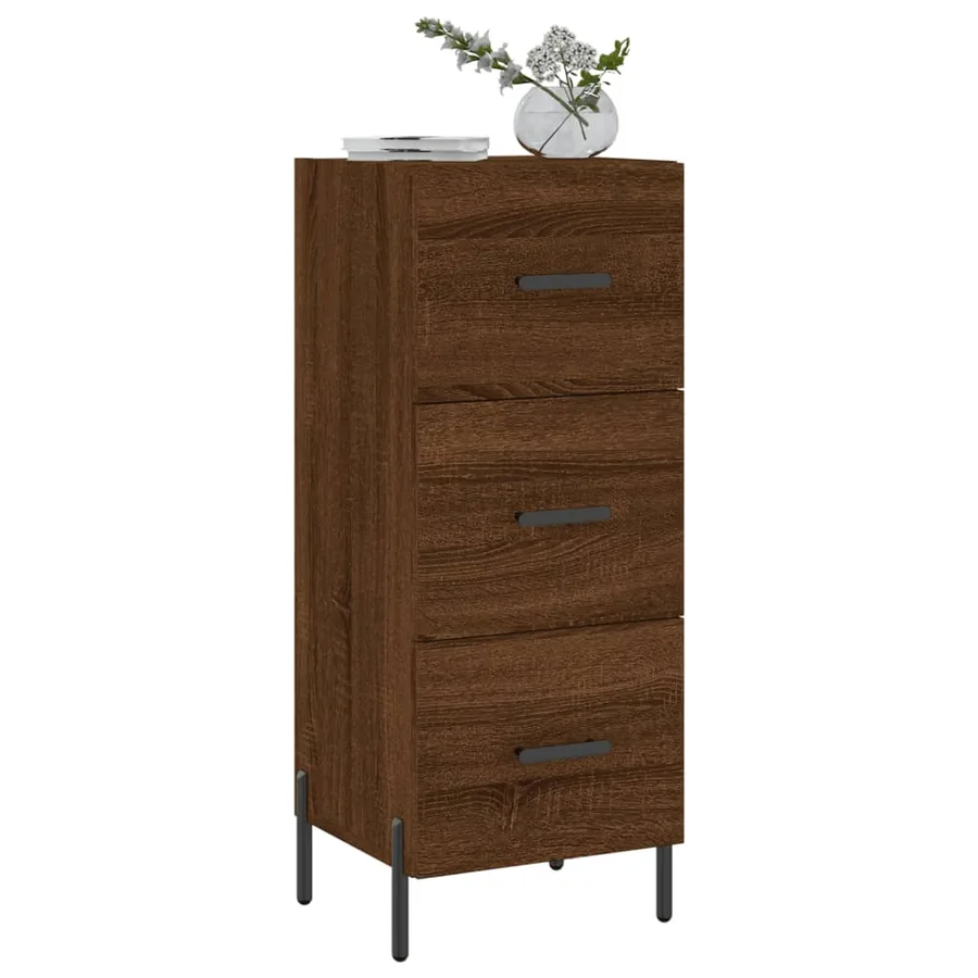 Buffet Chêne marron 34,5x34x90 cm Bois d'ingénierie - 3