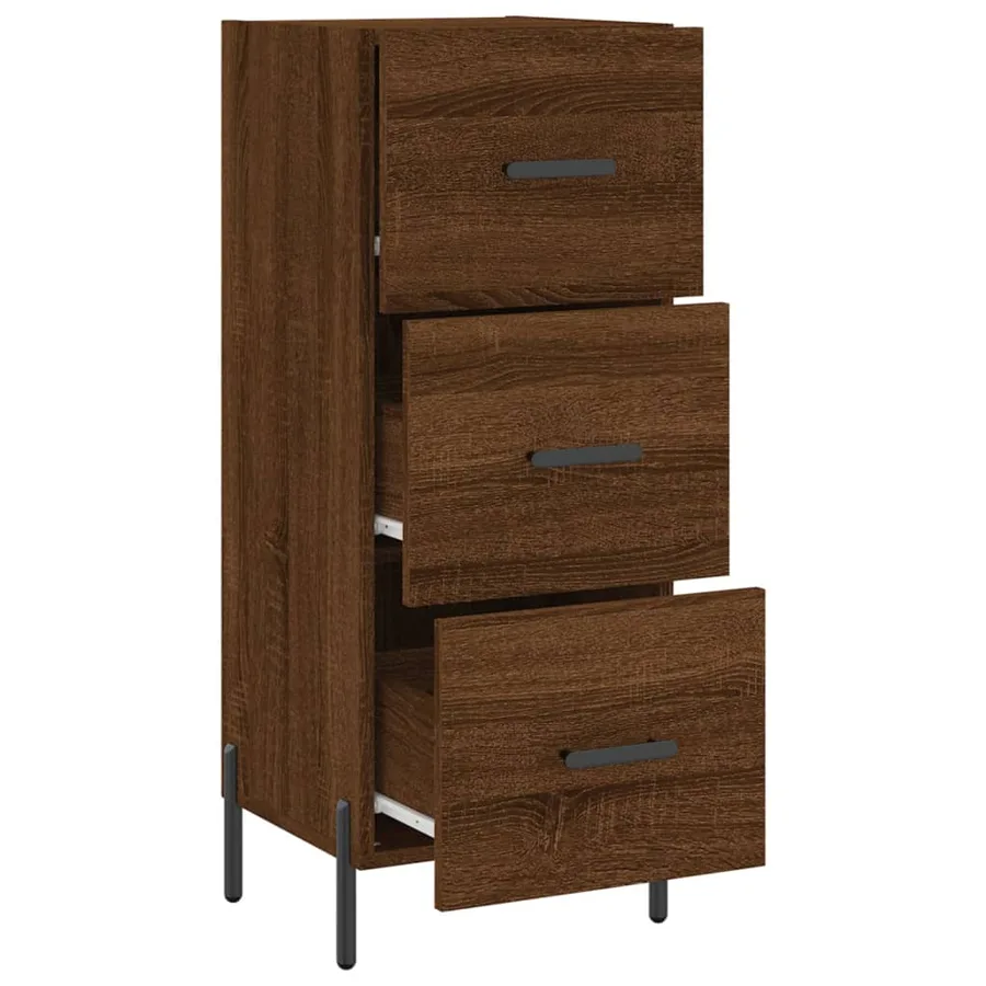 Buffet Chêne marron 34,5x34x90 cm Bois d'ingénierie - 5