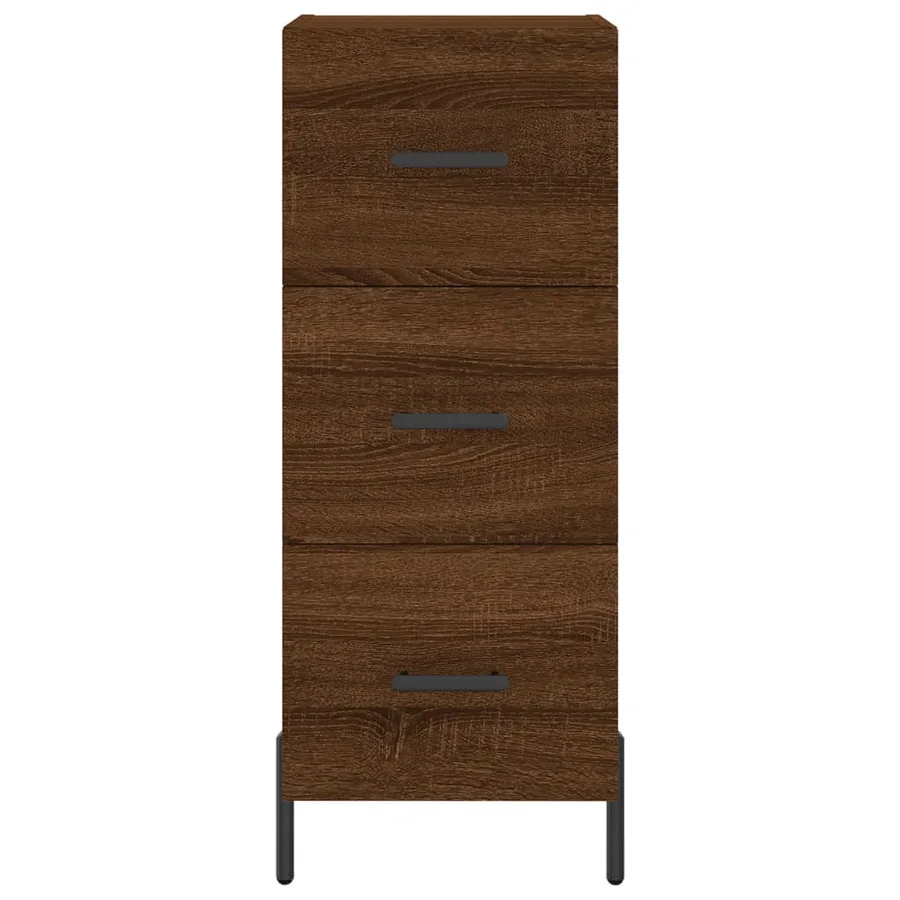 Buffet Chêne marron 34,5x34x90 cm Bois d'ingénierie - 6