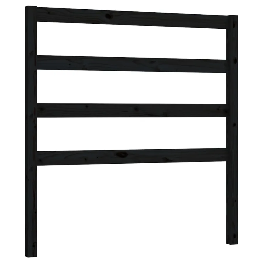 Tête de lit Noir 96x4x100 cm Bois massif de pin - 2
