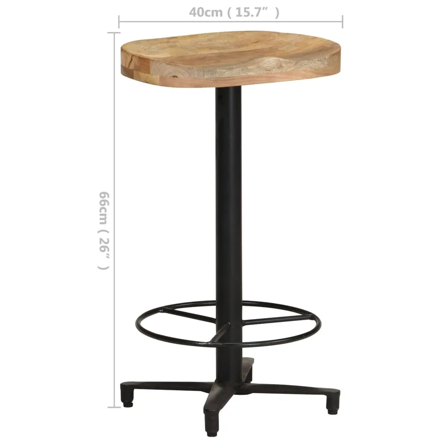 Tabourets de bar lot de 2 66 cm bois de manguier massif - 7