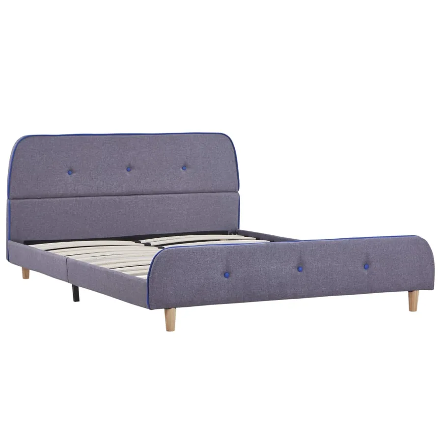 Cadre de lit sans matelas gris clair tissu 140x200 cm - 2