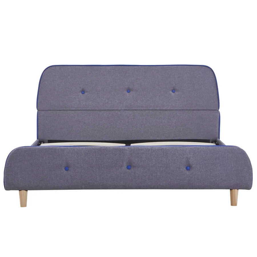 Cadre de lit sans matelas gris clair tissu 140x200 cm - 3
