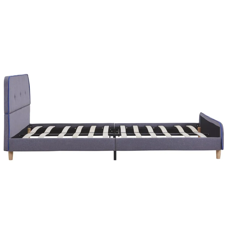 Cadre de lit sans matelas gris clair tissu 140x200 cm - 4