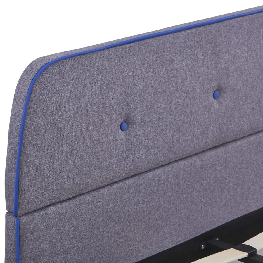 Cadre de lit sans matelas gris clair tissu 140x200 cm - 5