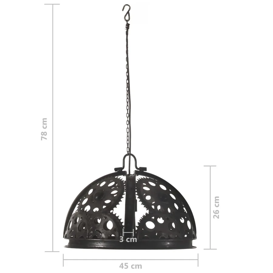 Plafonnier industriel en forme de roue dentée 45 cm E27 - 7