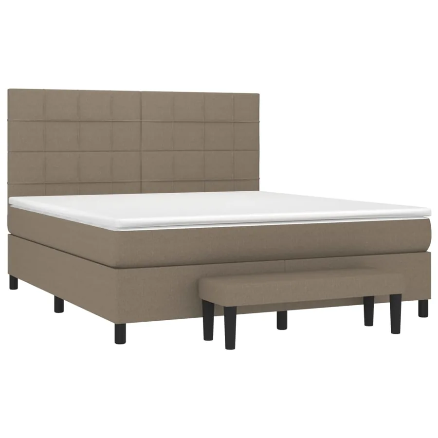 Sommier à lattes de lit avec matelas Taupe 180x200 cm Tissu - 3