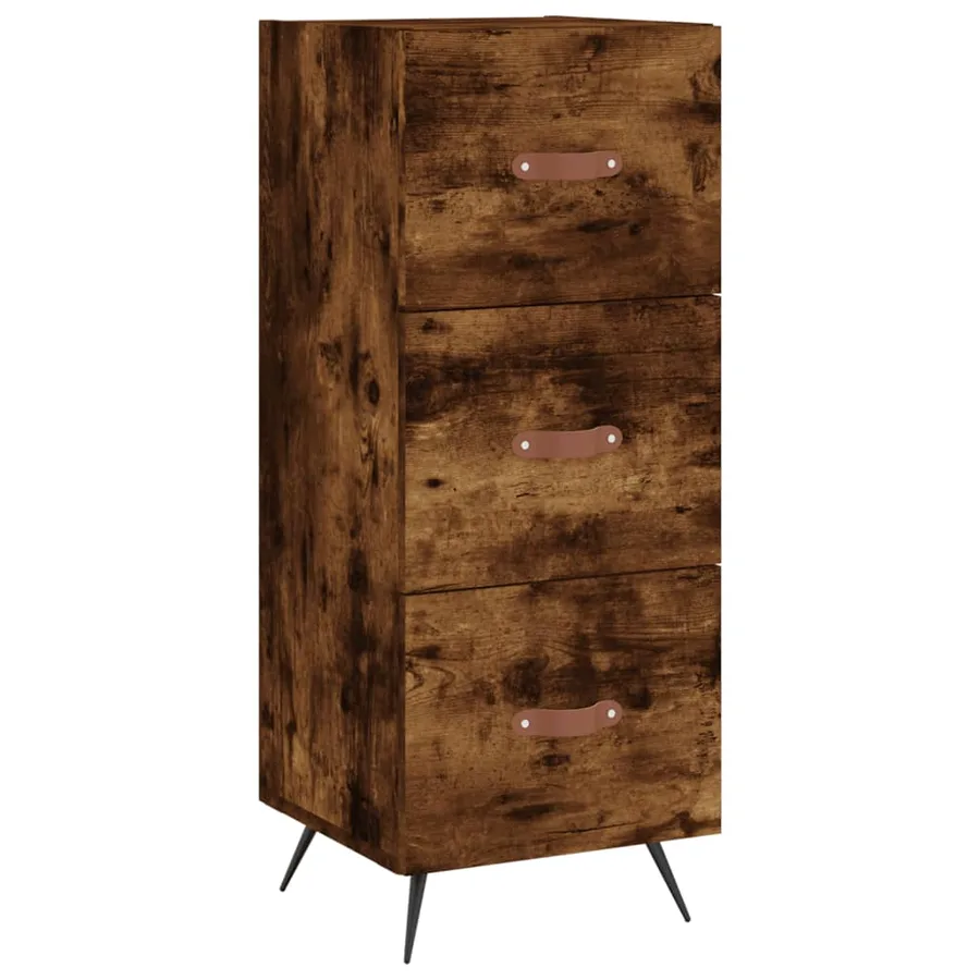 Buffet Chêne fumé 34,5x34x90 cm Bois d'ingénierie - 2