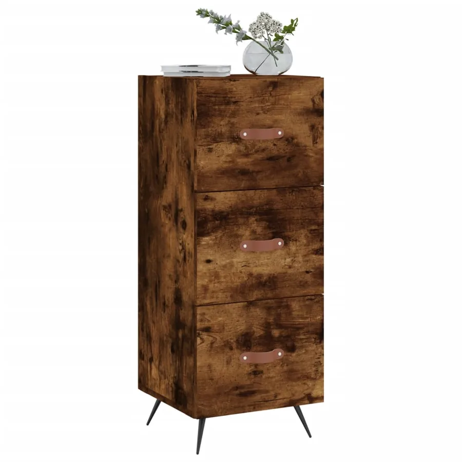 Buffet Chêne fumé 34,5x34x90 cm Bois d'ingénierie - 3