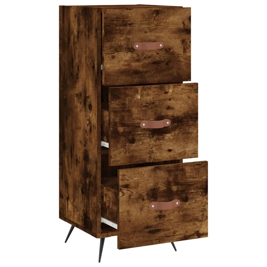 Buffet Chêne fumé 34,5x34x90 cm Bois d'ingénierie - 5