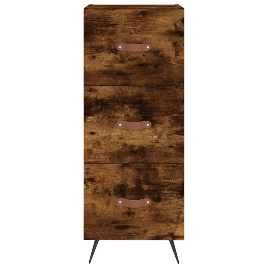 Buffet Chêne fumé 34,5x34x90 cm Bois d'ingénierie - 6