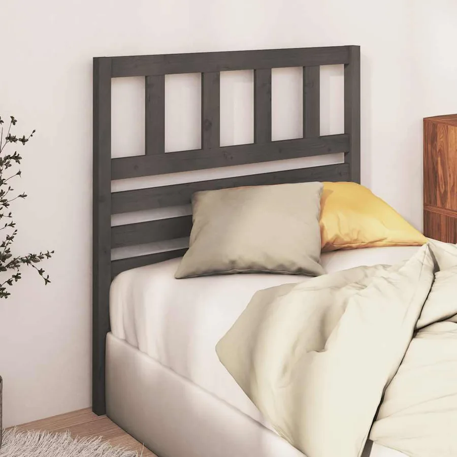 Tête de lit Gris 81x4x100 cm Bois massif de pin - 3