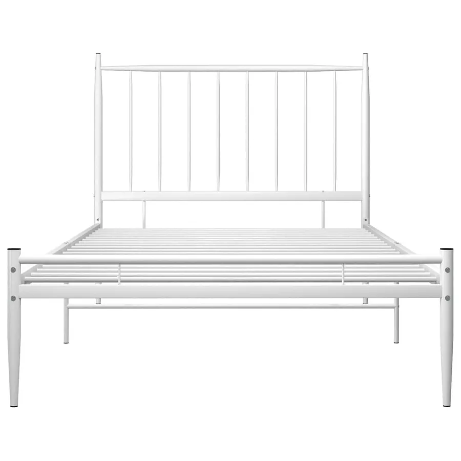 Cadre de lit sans matelas blanc métal 90x200 cm - 4