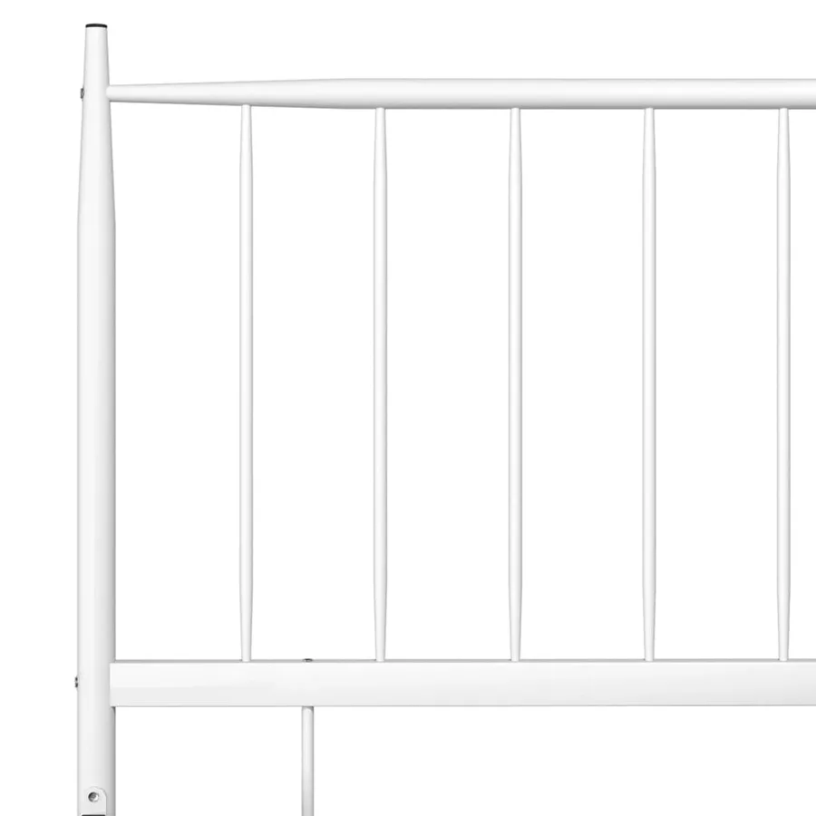 Cadre de lit sans matelas blanc métal 90x200 cm - 6