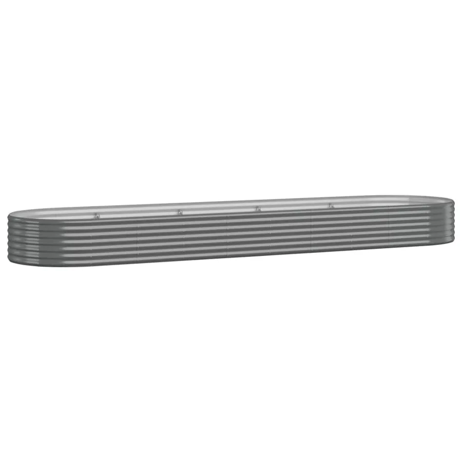 Lit surélevé de jardin Acier galvanisé 396x100x36cm gris - 2