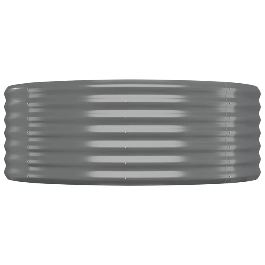 Lit surélevé de jardin Acier galvanisé 396x100x36cm gris - 4