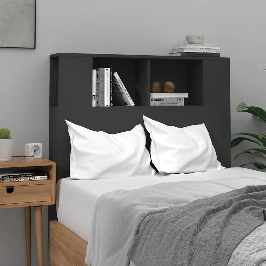 Armoire de tête de lit Noir 100x18,5x102,5 cm