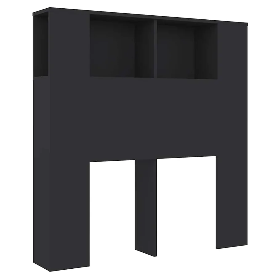Armoire de tête de lit Noir 100x18,5x102,5 cm - 2
