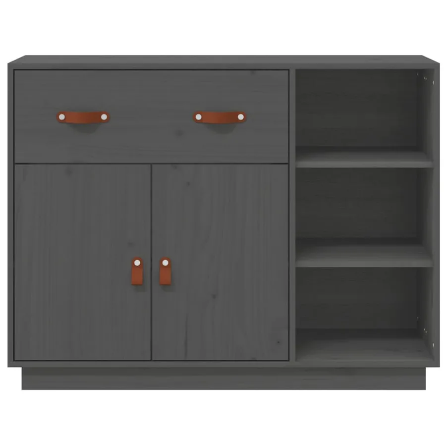 Buffet Gris 98,5x40x75 cm Bois massif de pin - 6