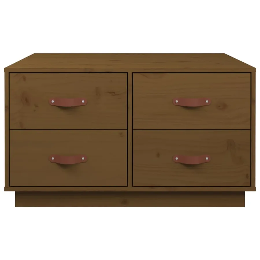 Table basse Marron miel 80x80x45 cm Bois massif de pin - 6