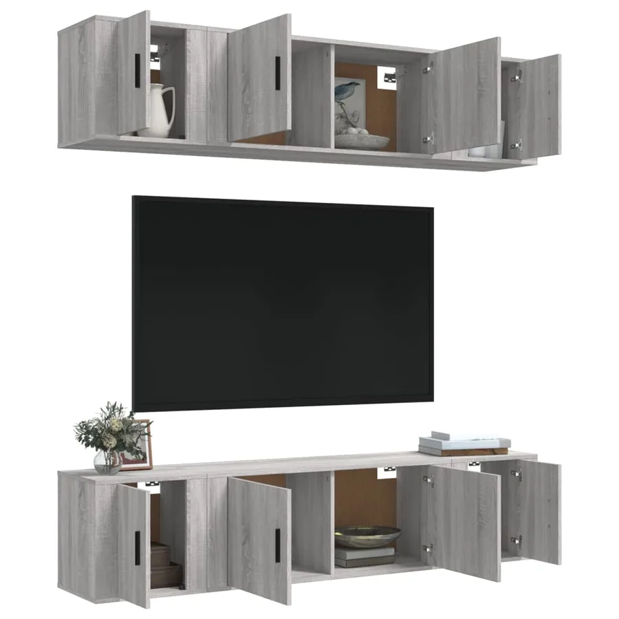 Ensemble de meubles TV 6 pcs Sonoma gris Bois d'ingénierie - 3