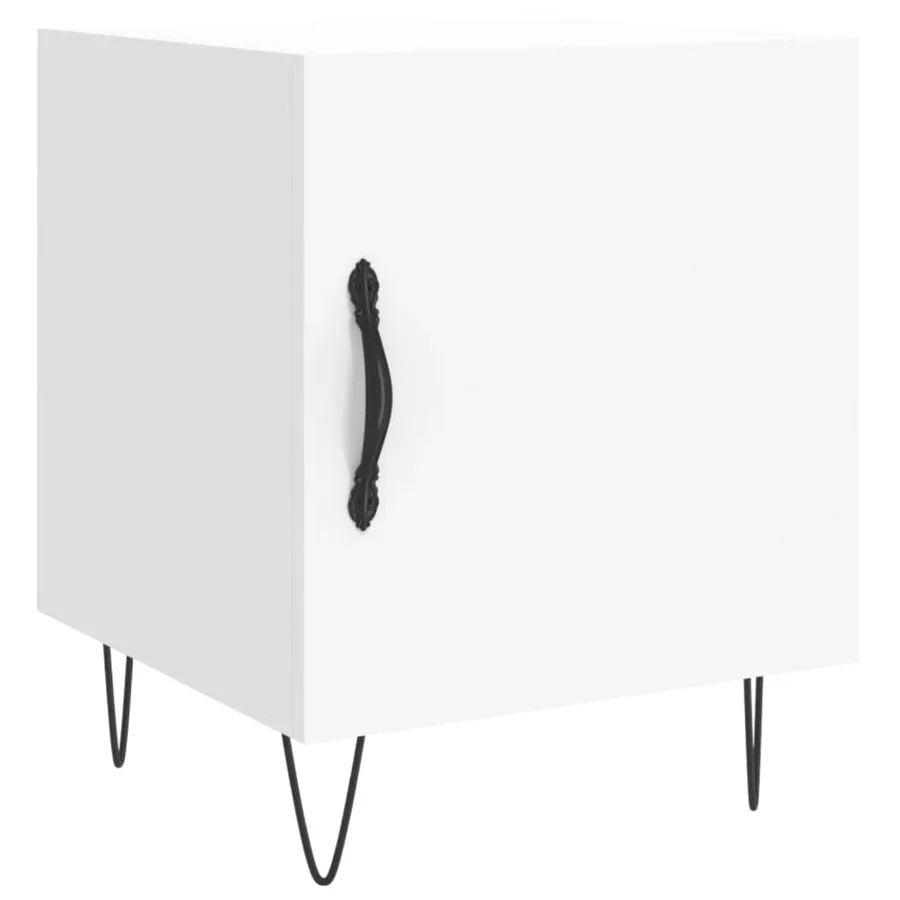 Table de chevet blanc 40x40x50 cm bois d’ingénierie - 2