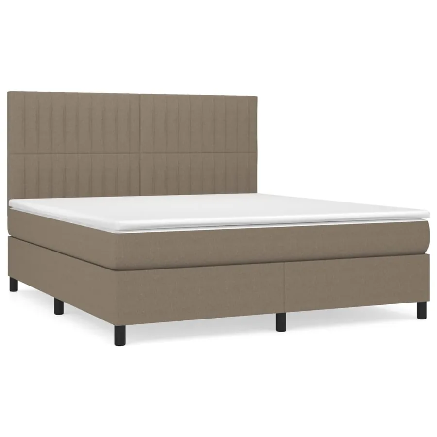 Sommier à lattes de lit avec matelas Taupe 180x200 cm Tissu - 2