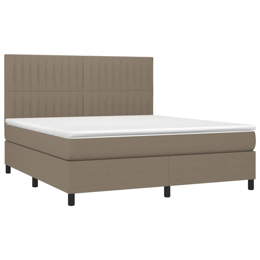 Sommier à lattes de lit avec matelas Taupe 180x200 cm Tissu - 3