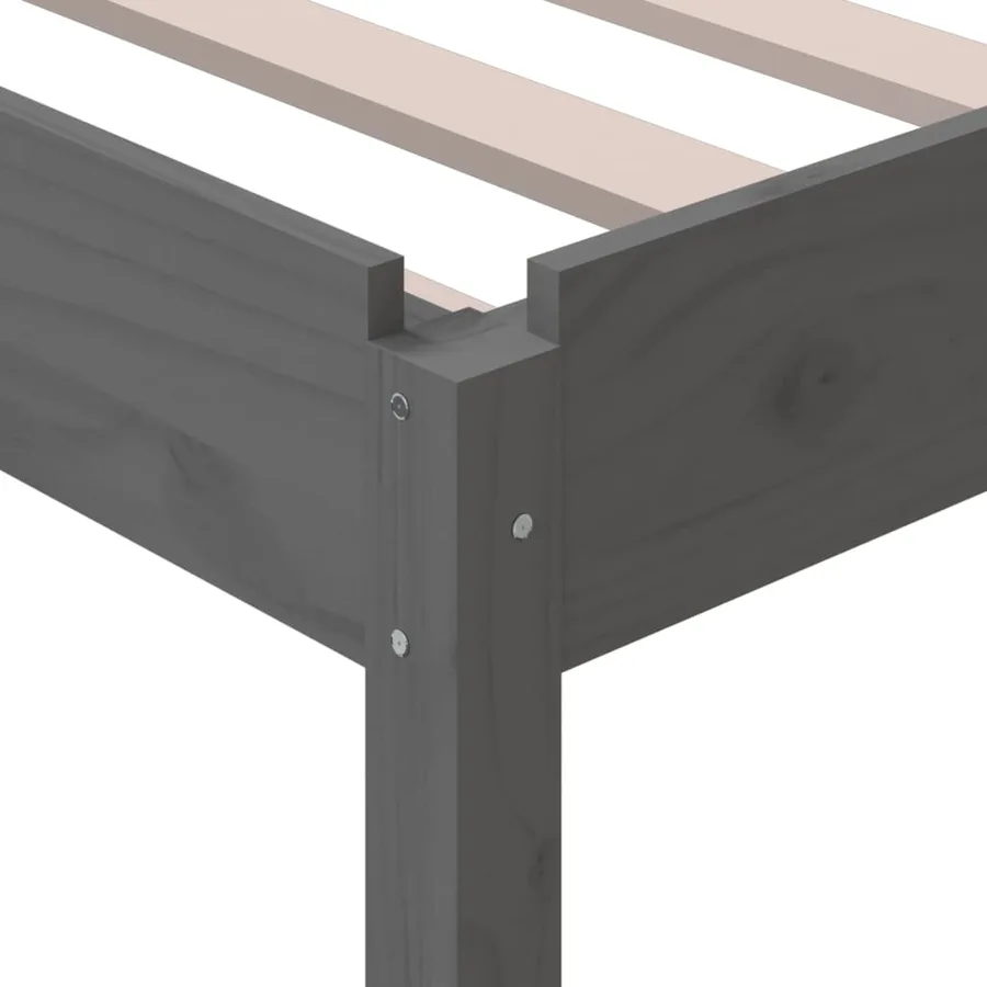 Lit empilable sans matelas gris 75x190 cm bois de pin massif - 10