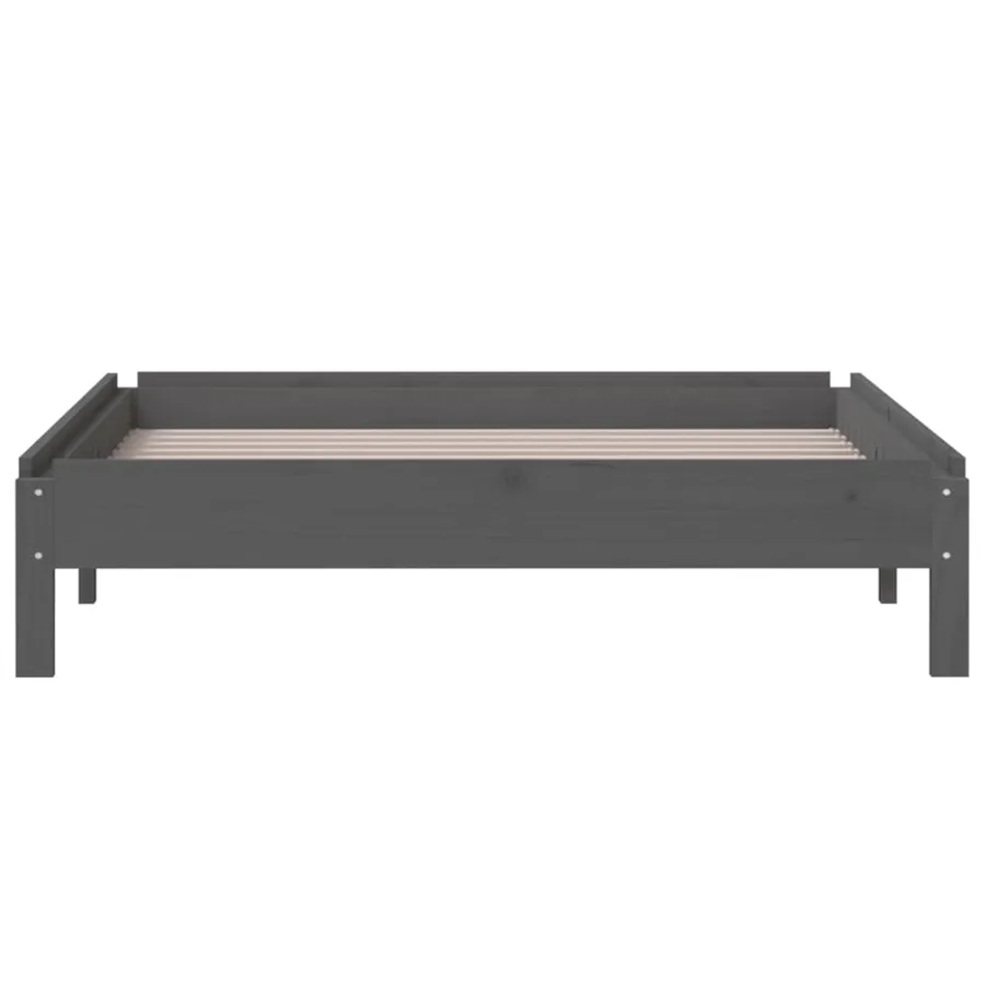 Lit empilable sans matelas gris 75x190 cm bois de pin massif - 8