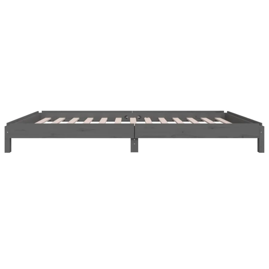 Lit empilable sans matelas gris 75x190 cm bois de pin massif - 9
