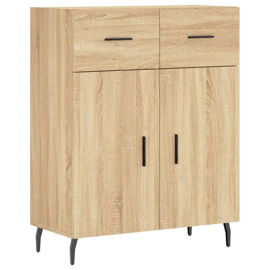 Buffet haut Chêne sonoma 69,5x34x180 cm Bois d'ingénierie - 7