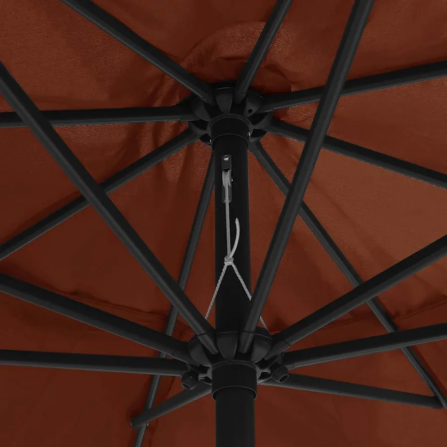 Parasol de jardin avec mât en métal 390 cm terre cuite - 5