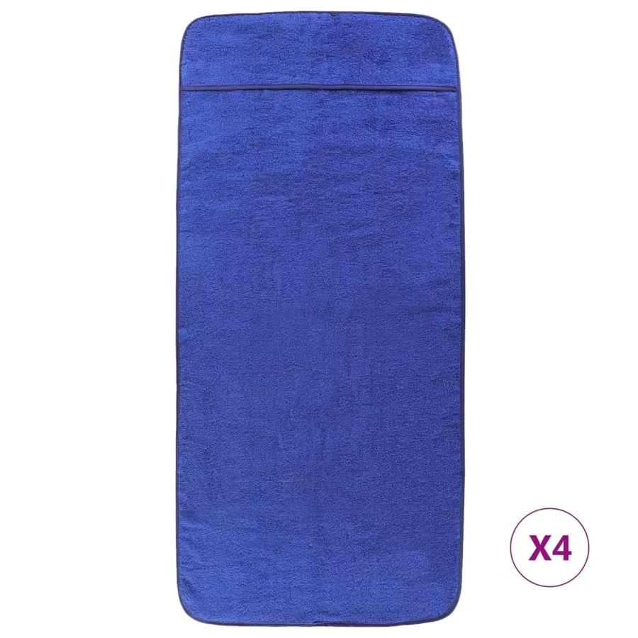 Serviettes de plage 4 pcs bleu royal 60x135 cm tissu 400 GSM - 3