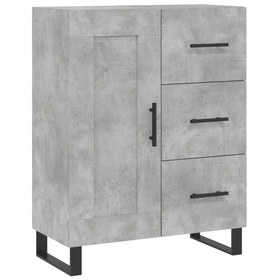 Buffet haut Gris béton 69,5x34x180 cm Bois d'ingénierie - 7