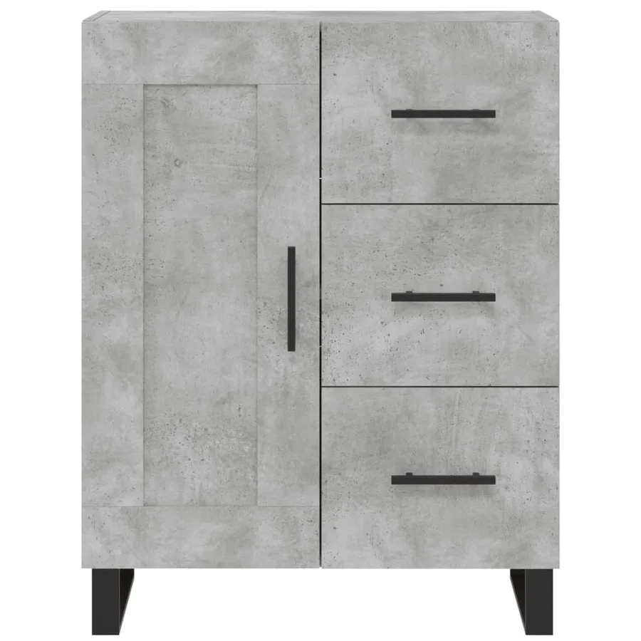 Buffet haut Gris béton 69,5x34x180 cm Bois d'ingénierie - 8