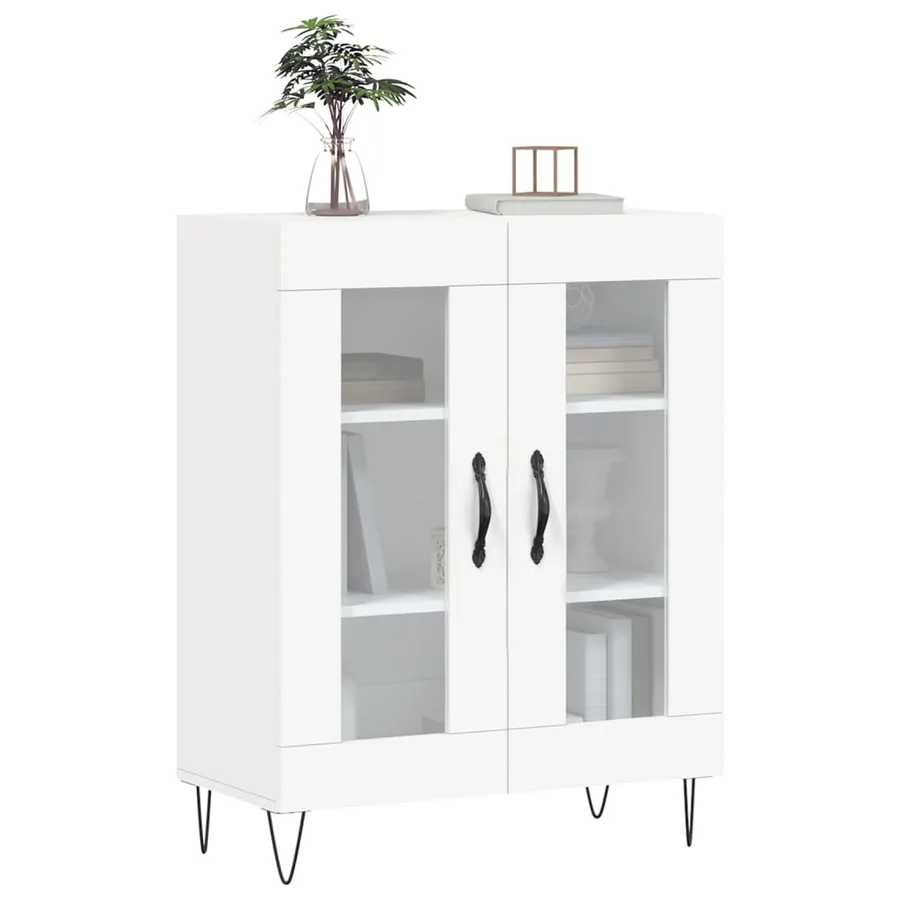 Buffet blanc 69,5x34x90 cm bois d'ingénierie - 3