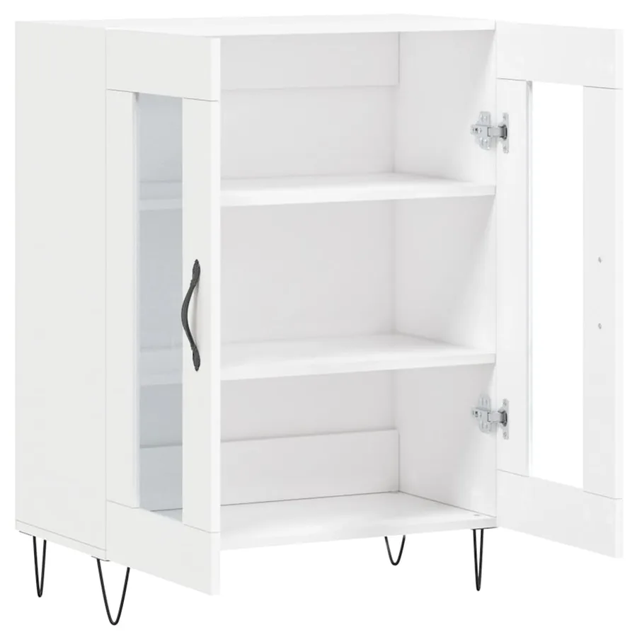 Buffet blanc 69,5x34x90 cm bois d'ingénierie - 6