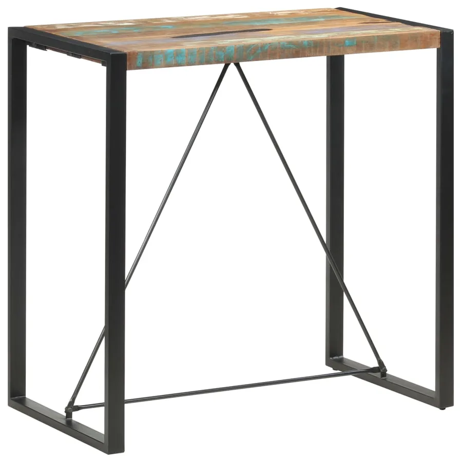 Table de bar 110x60x110 cm Bois massif de récupération - 8