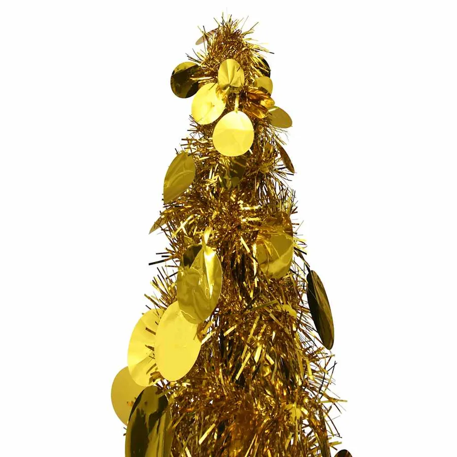 Sapin de Noël artificiel escamotable doré 120 cm PET - 2