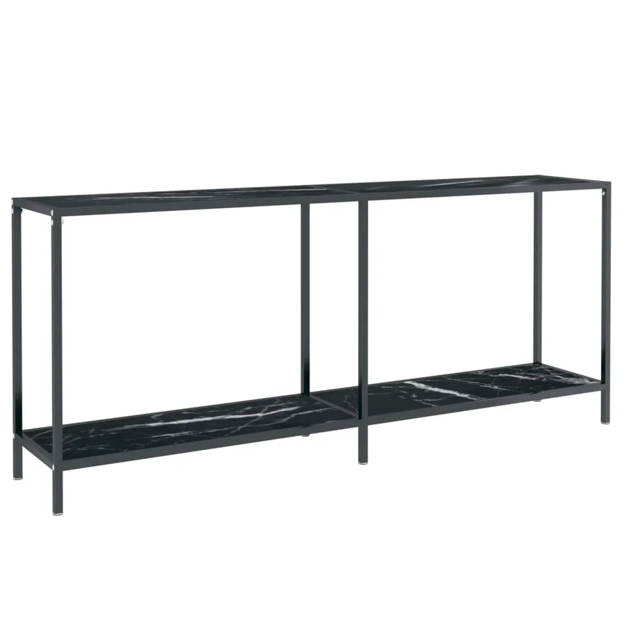 Table console Noir 180x35x75,5 cm Verre trempé - 2