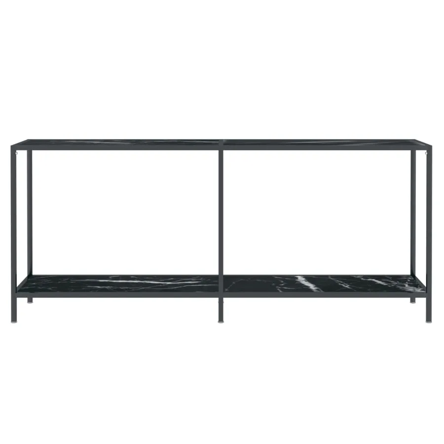 Table console Noir 180x35x75,5 cm Verre trempé - 3