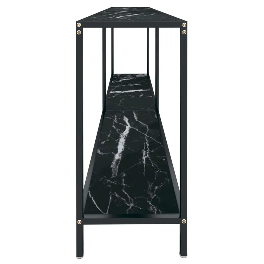 Table console Noir 180x35x75,5 cm Verre trempé - 4