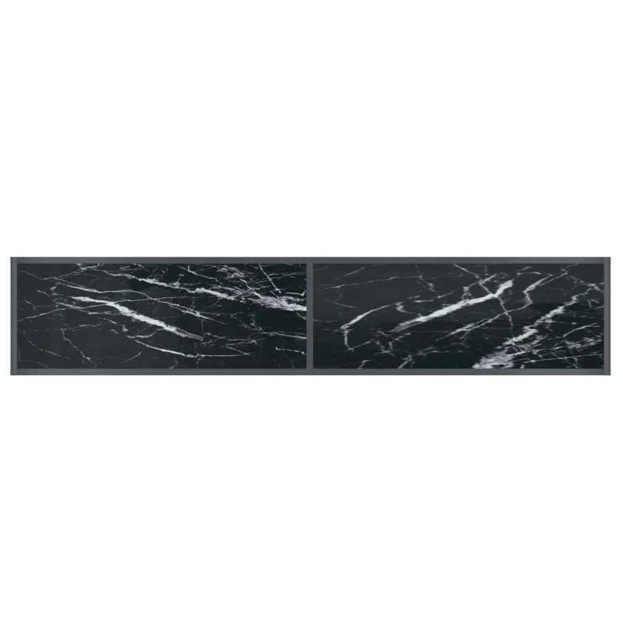 Table console Noir 180x35x75,5 cm Verre trempé - 5