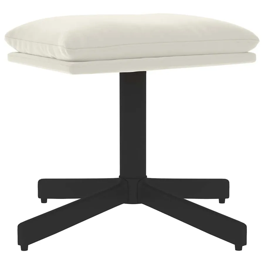 Repose-pied Blanc crème 60x60x36 cm Velours - 2