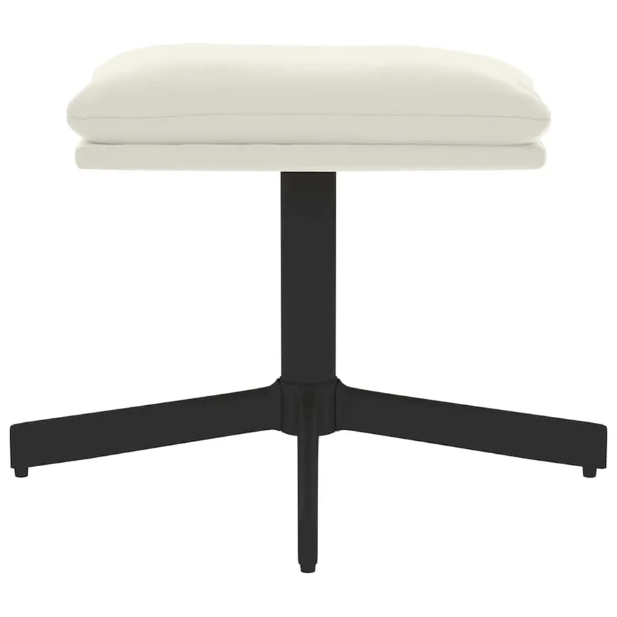 Repose-pied Blanc crème 60x60x36 cm Velours - 3