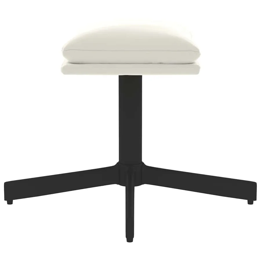 Repose-pied Blanc crème 60x60x36 cm Velours - 4